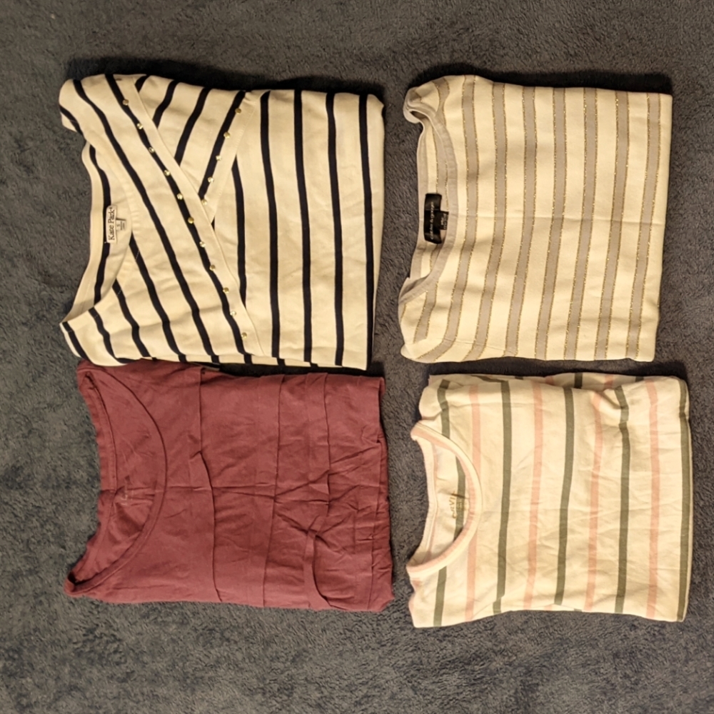 4 long sleeve tops size Small, Ann Taylor LOFT, Kate Park, Orvis, Cable & Gauge